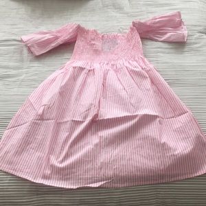 Pink Striped Smocked Mini Dress